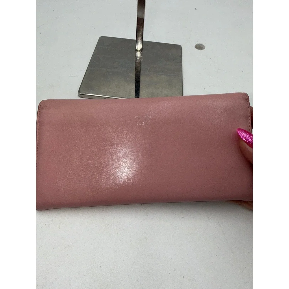Fendi Vitello Century Hypnoteyed Pink Zippy Continental Wallet in Bubblegum - Picture 4 of 16